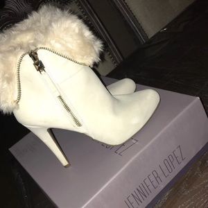 Jennifer Lopez Selena White Heel Boots